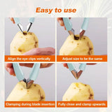 Strawberry Huller Stem Remover, Multifunctional Pineapple Eye Remover, Pineapple Corer and Slicer Pineapple Cutter