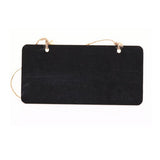 5 Pcs Wooden Hanging Mini Small Chalkboard Label with Hemp Rope - Pastoral Style Creative Wall Hanging Message Board Signs
