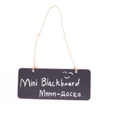 5 Pcs Wooden Hanging Mini Small Chalkboard Label with Hemp Rope - Pastoral Style Creative Wall Hanging Message Board Signs