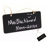 5 Pcs Wooden Hanging Mini Small Chalkboard Label with Hemp Rope - Pastoral Style Creative Wall Hanging Message Board Signs