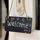 5 Pcs Wooden Hanging Mini Small Chalkboard Label with Hemp Rope - Pastoral Style Creative Wall Hanging Message Board Signs