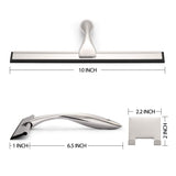 All-Purpose Shower Squeegee for Shower Doors, Bathroom, Window and Car Glass - Stainless Steel, 10 Inches