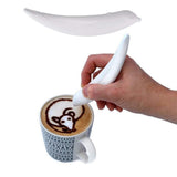 Latte Art Pen, White Spice Pen Electric Coffee Pen for Latte & Food DIY, Works with Cinnamon, Salt, White sugar, Fine Coffee Grinds