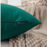 Set of 2 Velvet Decorative Throw Pillow Covers Dark Green White Patchwork with Gold Leather Pillow Covers 18 × 18 Inch Cushion