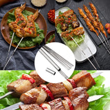 304 Stainless Steel 13.2" Long Flat Barbecue Skewers,20PCS BBQ Kebab Skewers with Portable Metal Storage Tube,(20PCS)