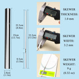304 Stainless Steel 13.2" Long Flat Barbecue Skewers,20PCS BBQ Kebab Skewers with Portable Metal Storage Tube,(20PCS)