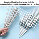 304 Stainless Steel 13.2" Long Flat Barbecue Skewers,20PCS BBQ Kebab Skewers with Portable Metal Storage Tube,(20PCS)
