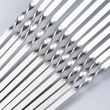 304 Stainless Steel 13.2" Long Flat Barbecue Skewers,20PCS BBQ Kebab Skewers with Portable Metal Storage Tube,(20PCS)