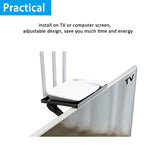 TV Top Screen Shelf Adjustable Computer Monitor Shelf Storage Bracket Mount Hold Cable Media Box, Game Console,WiFi Router, Plants