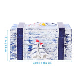 Small Treasure Chest Vintage Wooden Jewelry Box Handcrafted Nautical Keepsake Wooden Box for Trinket - Pirate Treasure Chest