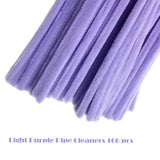 100 Pieces Light Purple Pipe Cleaner Craft Set,Thick Fuzzy Chenille Stem Pipe Cleaners for DIY Craft Projects and Decorations