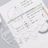 1 Pc Clear Geometry Ruler Architectural Templates Drawing Template Template Architecture Hollow Drafting Ruler Shapes 7.56x4.53in