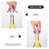 Champagne Stopper, Stainless Steel Bottle Plug Sealer for Sparkling Wine, Superior Leak-Proof Bubble Retaining Saver 2pes