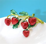 Strawberry Enamel Brooch For Women Red Strawberry Pin Brooch Fruit Brooches Pins Badges for Clothing Backpacks Bag