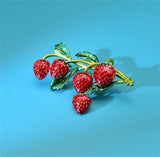 Strawberry Enamel Brooch For Women Red Strawberry Pin Brooch Fruit Brooches Pins Badges for Clothing Backpacks Bag