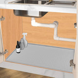 1 pcs Under Sink Mat 78.7*55.8in for Kitchen Waterproof, Silicone Under Sink Protector Mats, Light Grey