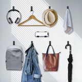 Foldable Coat Hooks 6pcs Black Wall Hooks for Hanging Towel No Rust Aluminum Folding Hooks for Hanging Wall (Black)