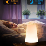LED Night Light Touch Lamp Table for Kids Bedroom Rechargeable Dimmable with Warm White Light RGB Color Changing