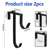 2 Pcs Double Pool Fence Hooks for Pool Equipment - Adjustable Pool Pole Hanger Rustproof Pool Hooks for Poles Black