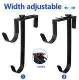 2 Pcs Double Pool Fence Hooks for Pool Equipment - Adjustable Pool Pole Hanger Rustproof Pool Hooks for Poles Black