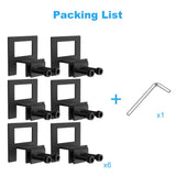 Non Slip Mattress Gaskets for Bed Frame, 6 pcs Mattress Holder in Place Gripper, Anti-Slip Baffle Fit for Metal Bed Frames, Black
