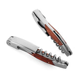 Heavy Double Hinged Fulcrum Corkscrew Wine Opener with Premium Rosewood Handle and Foil Cutter, Great Birthday Gift