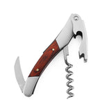 Heavy Double Hinged Fulcrum Corkscrew Wine Opener with Premium Rosewood Handle and Foil Cutter, Great Birthday Gift