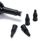 5PC Wine Stoppers , Wine Bottle stopper and Beverage Bottle Stoppers, Black Wine and Beverage Silicone Bottle Stoppers
