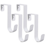 2PC Over The Door Hooks, Sturdy Metal Single White Door Hanger Hooks for Hanging, Towels, Clothes, Bathroom, Hold Up