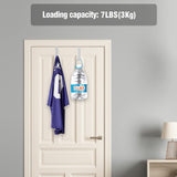 2PC Over The Door Hooks, Sturdy Metal Single White Door Hanger Hooks for Hanging, Towels, Clothes, Bathroom, Hold Up