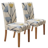 2pc Chair Covers for Dining Room Set of 2, Stretch Dining Chair Cover, Washable Kitchen Chair Slipcovers, Removable Seat Protector