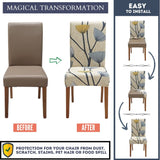 2pc Chair Covers for Dining Room Set of 2, Stretch Dining Chair Cover, Washable Kitchen Chair Slipcovers, Removable Seat Protector