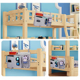 Bedside Caddy, Hanging Storage Bag Holder Beside Organizer with Pockets for Bunk Dorm Rooms and Hospital Bed Rails, Grey