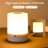 Touch Bedside Table Lamp, Lamp with Warm White Lights, Multi-Color Smart Nightstand Lamp for for Living Room Home Gifts