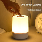 Touch Bedside Table Lamp, Lamp with Warm White Lights, Multi-Color Smart Nightstand Lamp for for Living Room Home Gifts
