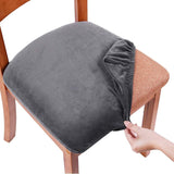 5pc Stretch Fitted Dining Room Upholstered Chair Seat Cushion Cover, Removable Washable Furniture Protector Slipcovers with Ties