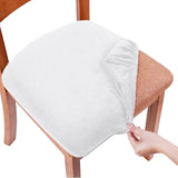 5pc Stretch Fitted Dining Room Upholstered Chair Seat Cushion Cover, Removable Washable Furniture Protector Slipcovers with Ties