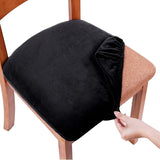 5pc Stretch Fitted Dining Room Upholstered Chair Seat Cushion Cover, Removable Washable Furniture Protector Slipcovers with Ties