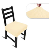 2pc Waterproof Seat Covers Set of 2, Dining Room Seat Covers, Stretch Chair Slipcover for Chairs with No Arms, Beige