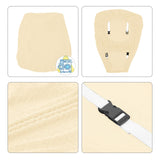 2pc Waterproof Seat Covers Set of 2, Dining Room Seat Covers, Stretch Chair Slipcover for Chairs with No Arms, Beige
