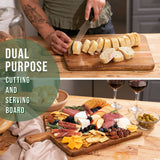 Chopping Board with Handle for Meat, Cheese Board, Vegetables, Bread, and Charcuterie - Decorative Wooden Serving Board