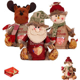 Christmas Gift Bags Zipper Design, Soft Cloth Pouch with Bottom Access and Festive Character Shape for Candy Fruit Small Gifts and Holiday Decor