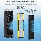 FLT4825 Replacement Filter for Germ Guardian , AC4825 AC4850, 2 True HEPA + 8 Carbon Filters