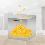 Piggy Bank for Adults, Stainless Steel Savings Bank, Must Break to Open Stainless Steel Saving Box, for Enforcing Savings Discipline and Goal-Oriented Saving