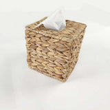 Straw Woven Tissue Box Grass Water Hyacinth Removable Napkin Holder Natural Material Decorative for Living Room Kitchen Dining Area Tabletop Tissue Storage Basket Easy to Clean Refillable