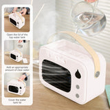 Quiet Portable Water-Cooled Fan 8.66x3.74x6.3In, 3‑Speed Wind, Desktop Air Cooler for Home Dorm Desk Bedroom(White)