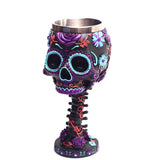 Skull Wine Glass Retro Personality Heads Goblet Cocktail Glass Red for Creative Bar KTV Wine Glass Resin Material