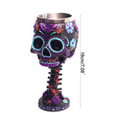 Skull Wine Glass Retro Personality Heads Goblet Cocktail Glass Red for Creative Bar KTV Wine Glass Resin Material