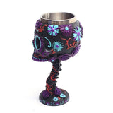Skull Wine Glass Retro Personality Heads Goblet Cocktail Glass Red for Creative Bar KTV Wine Glass Resin Material