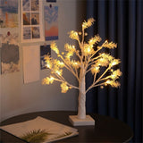 Lighted Birch Tree 18 Inch, LED Fairy Light Tabletop Tree, USB And Battery Powered With Timer For Christmas Wedding Office Decor